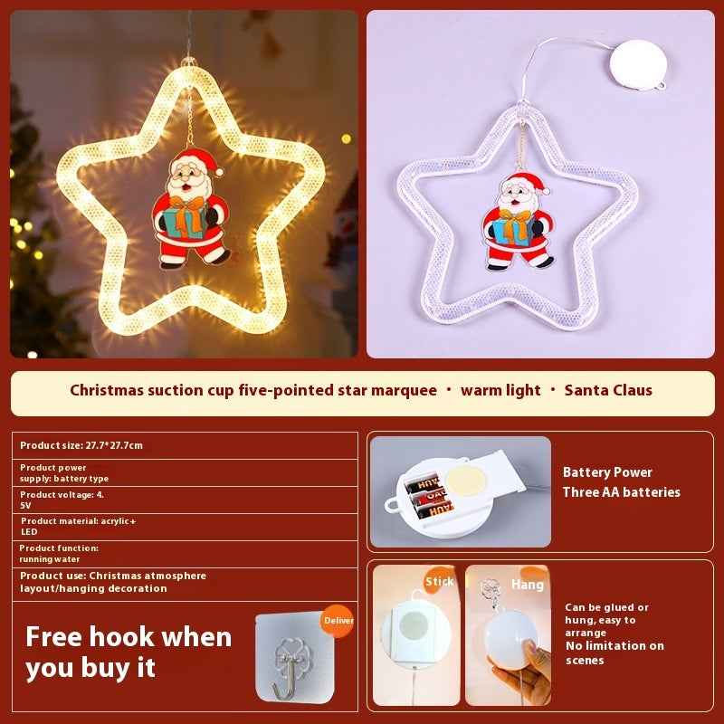 Christmas LED Star Decoration | Festive Pendant Lights for Window and Door Holiday Decor - Hafsa Luxury