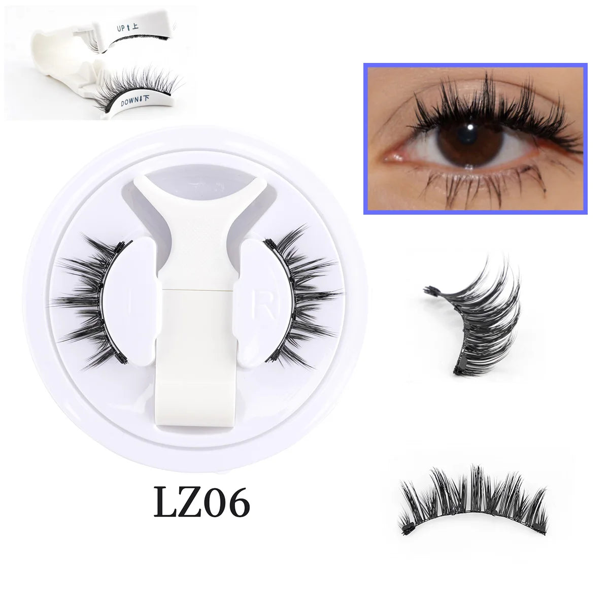 1 Pair New Magnetic Eyelashes Reusable No Glue Needed Natural Look 3D Lashes Soft Easy Apply Magnetic Lashes Kit for Eye Makeup