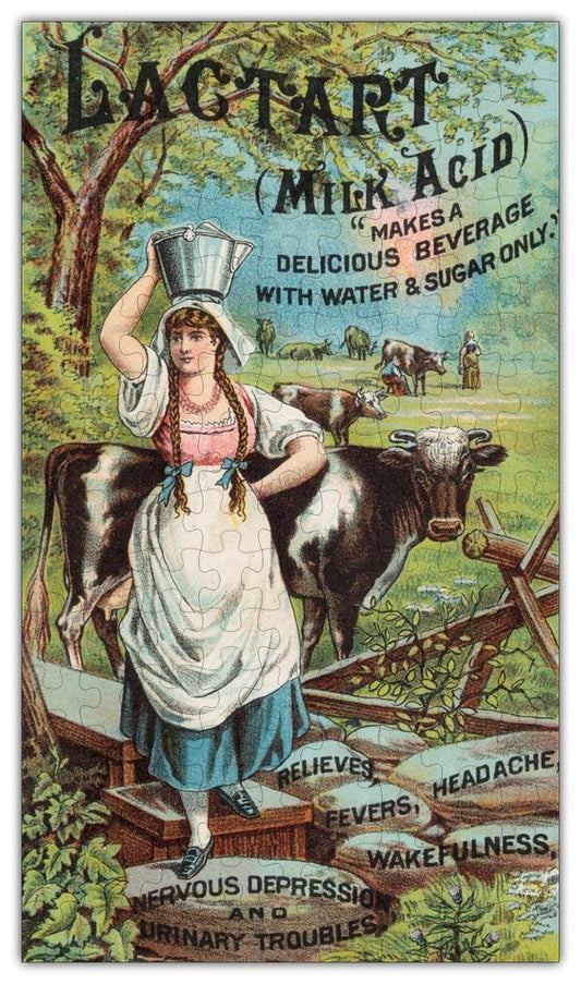 Milk Acid Vintage Poster Wooden Jigsaw Puzzle #6712