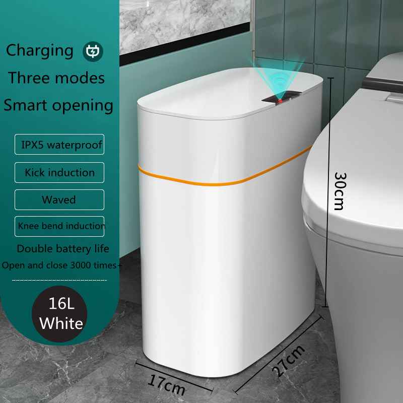 Smart Trash Can with Lid - Automatic Induction Bin for Bedroom, Living Room, and Kitchen Storage - Hafsa Luxury