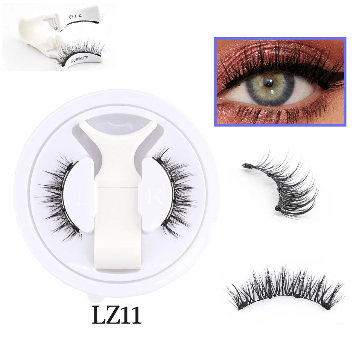 1 Pair New Magnetic Eyelashes Reusable No Glue Needed Natural Look 3D Lashes Soft Easy Apply Magnetic Lashes Kit for Eye Makeup