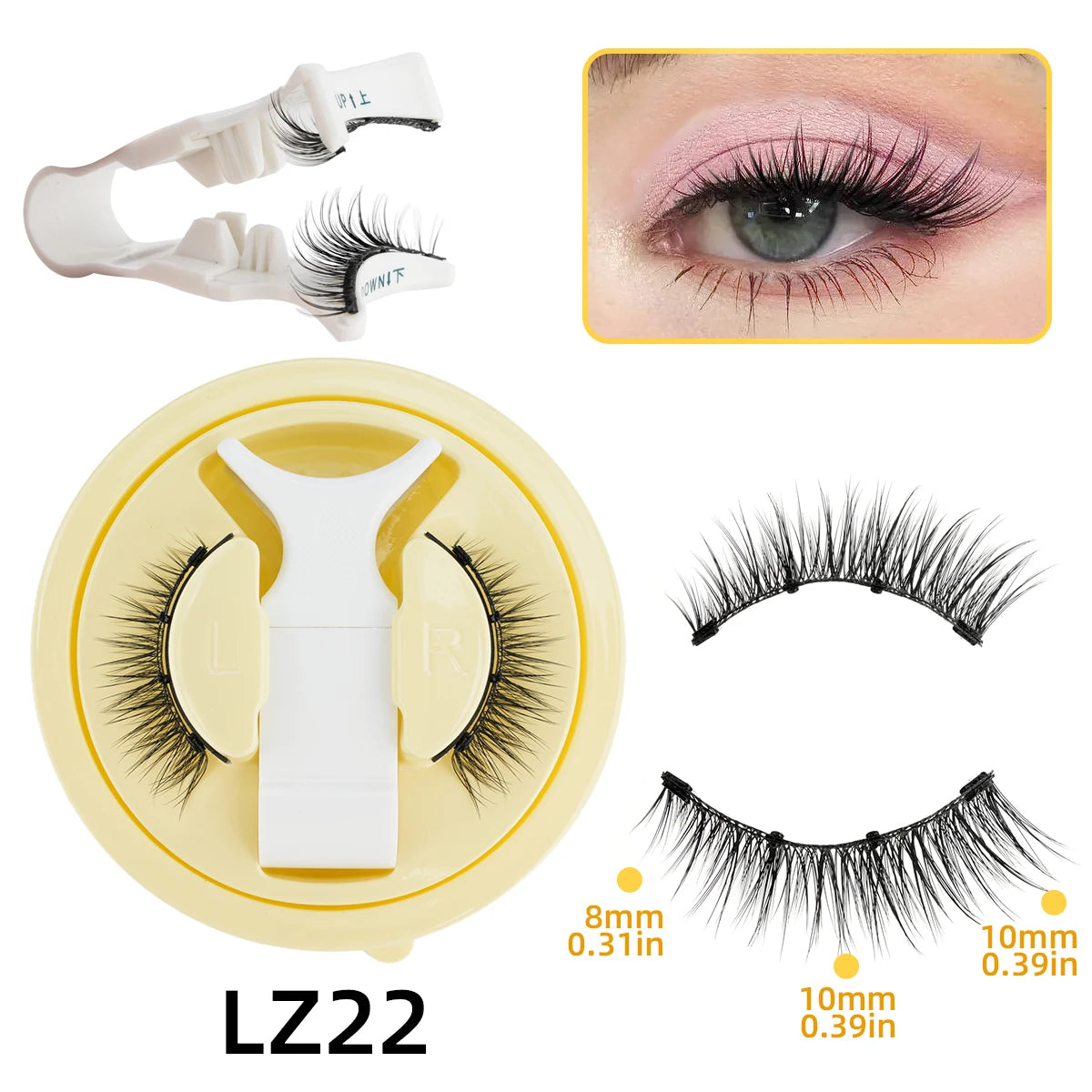 1 Pair New Magnetic Eyelashes Reusable No Glue Needed Natural Look 3D Lashes Soft Easy Apply Magnetic Lashes Kit for Eye Makeup