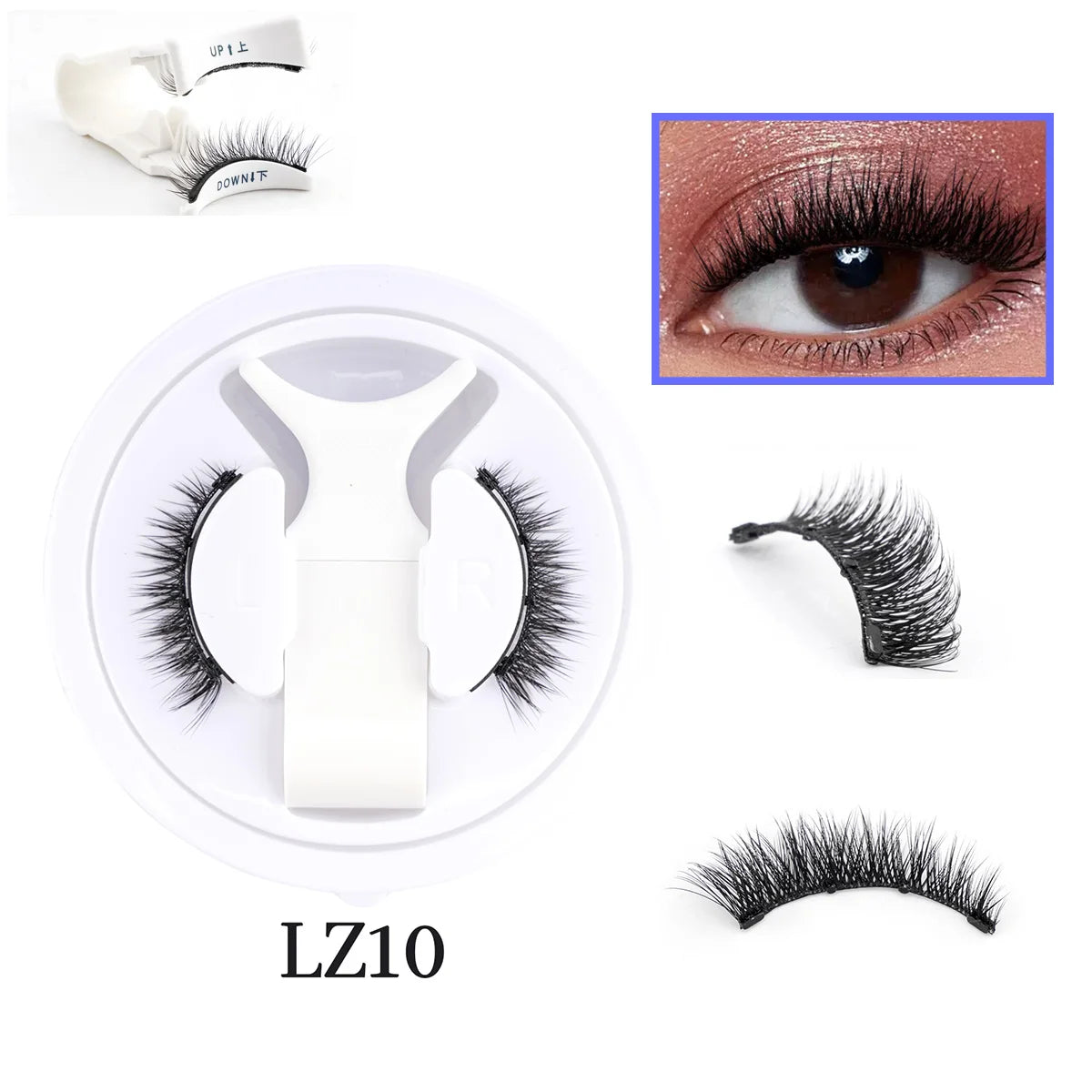 1 Pair New Magnetic Eyelashes Reusable No Glue Needed Natural Look 3D Lashes Soft Easy Apply Magnetic Lashes Kit for Eye Makeup