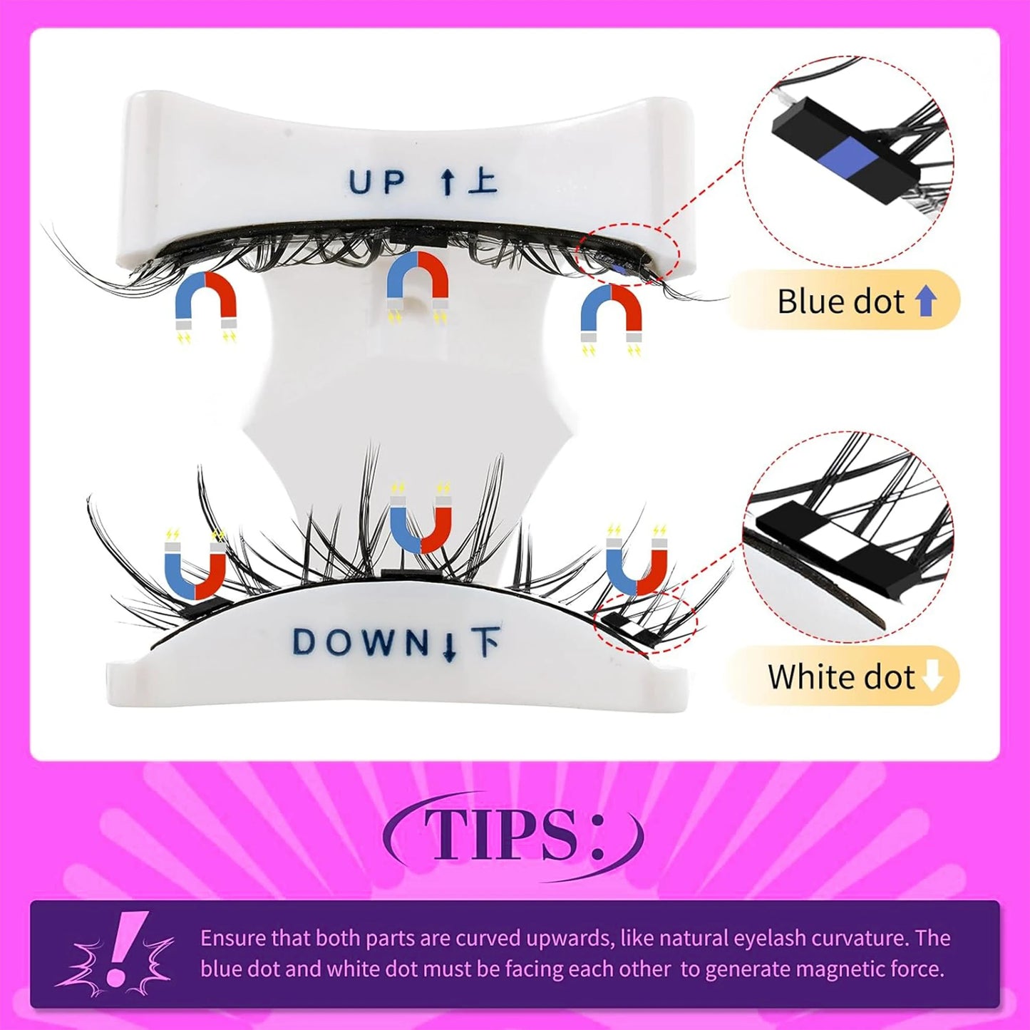 Magnetic Eyelash Kit - Reusable Glue-Free False Lashes with Applicator, Alcohol-Free Material, Professional Eye Makeup Tool