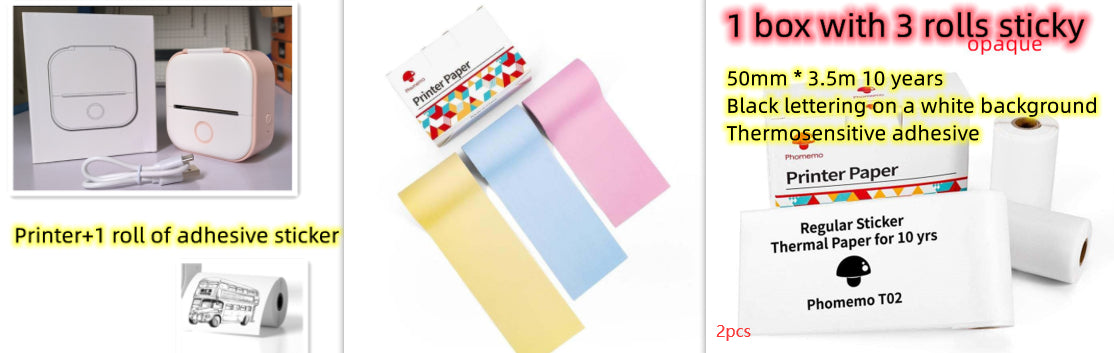 Portable Mini Thermal Label Printer Home Photo Printer Student Wrong Question Printer Bluetooth-compatible Mini Label Printer Price Tag - Hafsa Luxury