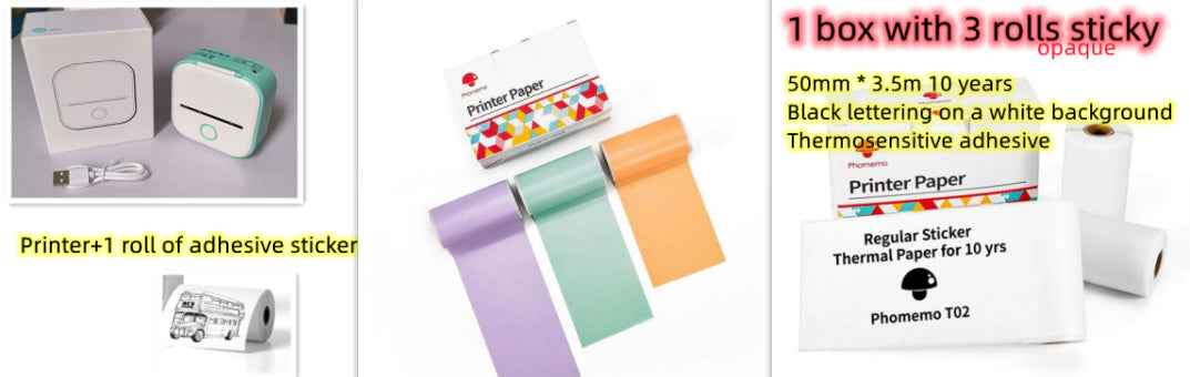 Portable Mini Thermal Label Printer Home Photo Printer Student Wrong Question Printer Bluetooth-compatible Mini Label Printer Price Tag - Hafsa Luxury