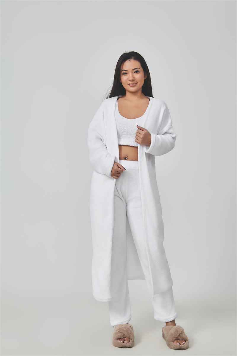 Cozy Pajama Set - 3 Piece Lounge Set for Women, Cute and Warm Matching Winter Dress - Hafsa Luxury