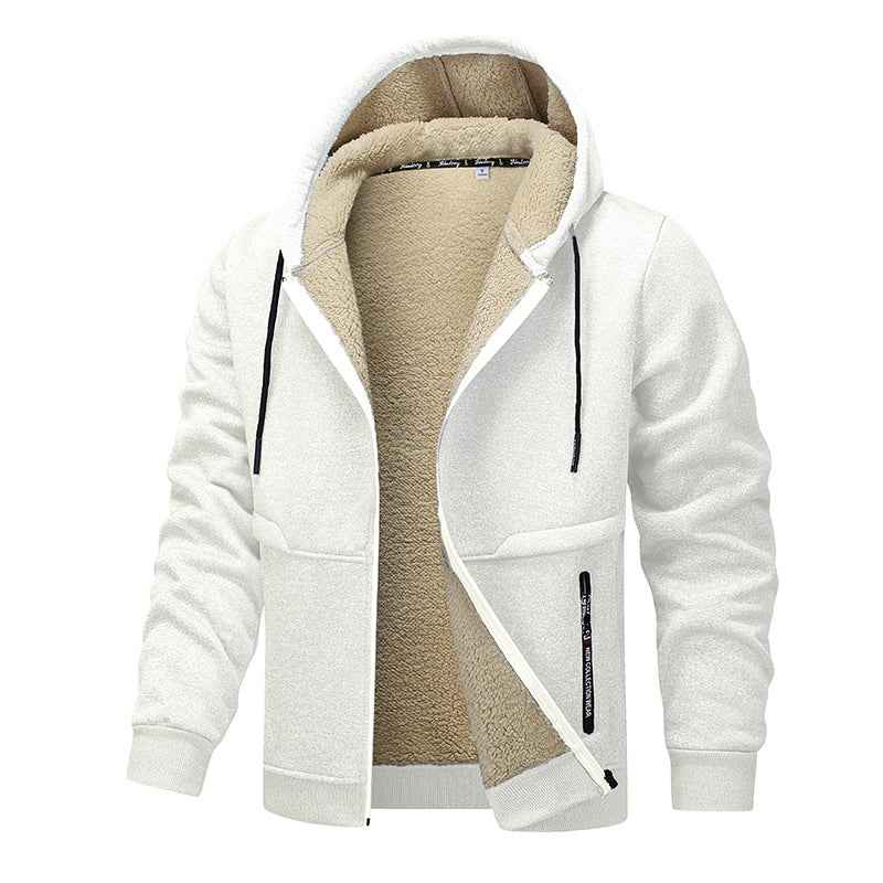 Casual Heavyweight Fleece Hoodies for Men - Thick Sherpa Lined Zipper Jacket for Winter Streetwear Coats - Hafsa Luxury