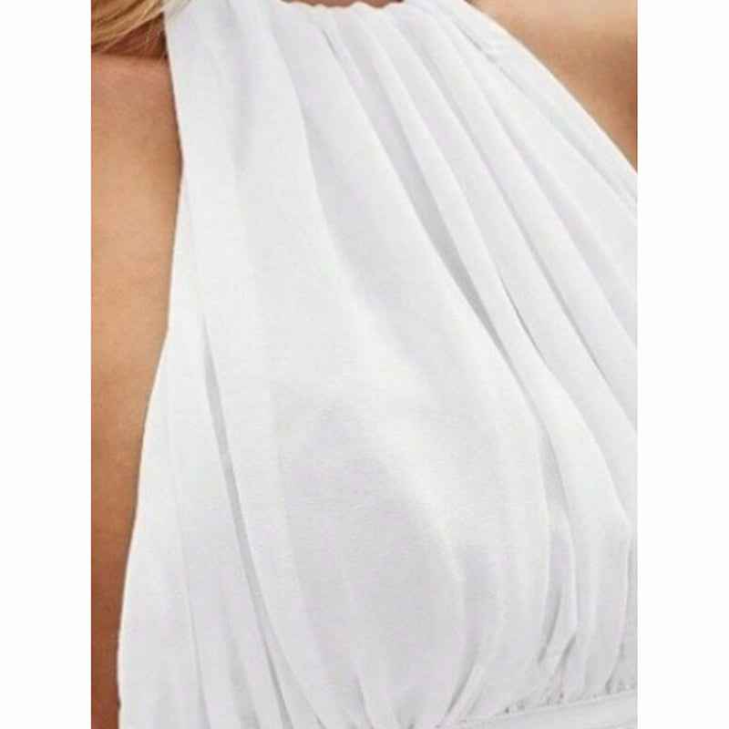Women's Backless Halter Top - Sexy Open Back Sleeveless Tie Drawstring Design - Hafsa Luxury