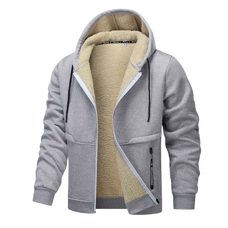 Casual Heavyweight Fleece Hoodies for Men - Thick Sherpa Lined Zipper Jacket for Winter Streetwear Coats - Hafsa Luxury