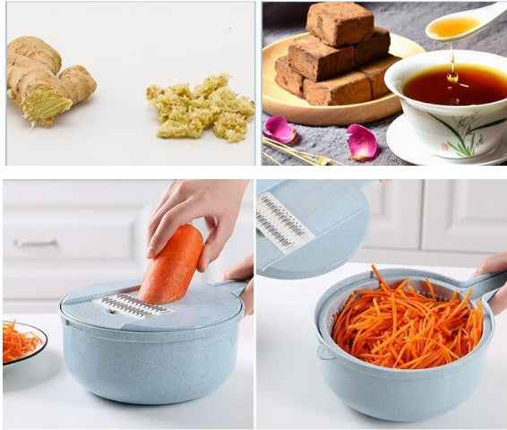 8 In 1 Mandoline Slicer Vegetable Slicer Potato Peeler Carrot Onion Grater With Strainer Vegetable Cutter Kitchen Accessories - Hafsa Luxury