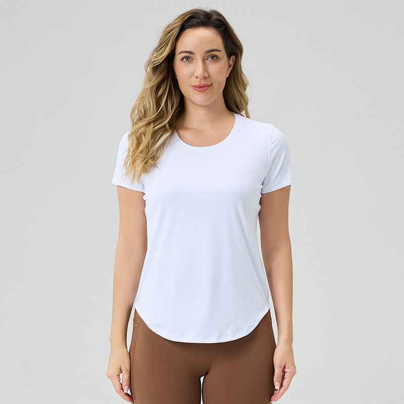 Womens Breathable Yoga Top - Bare-Look Short-Sleeve Design - Hafsa Luxury
