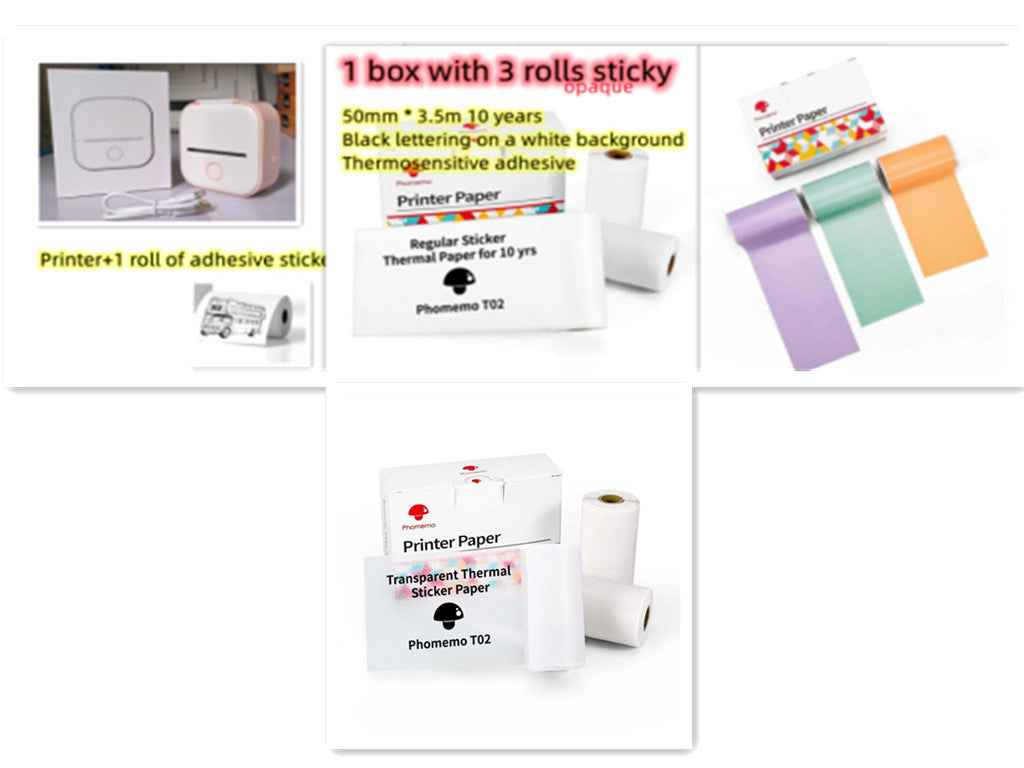 Portable Mini Thermal Label Printer Home Photo Printer Student Wrong Question Printer Bluetooth-compatible Mini Label Printer Price Tag - Hafsa Luxury