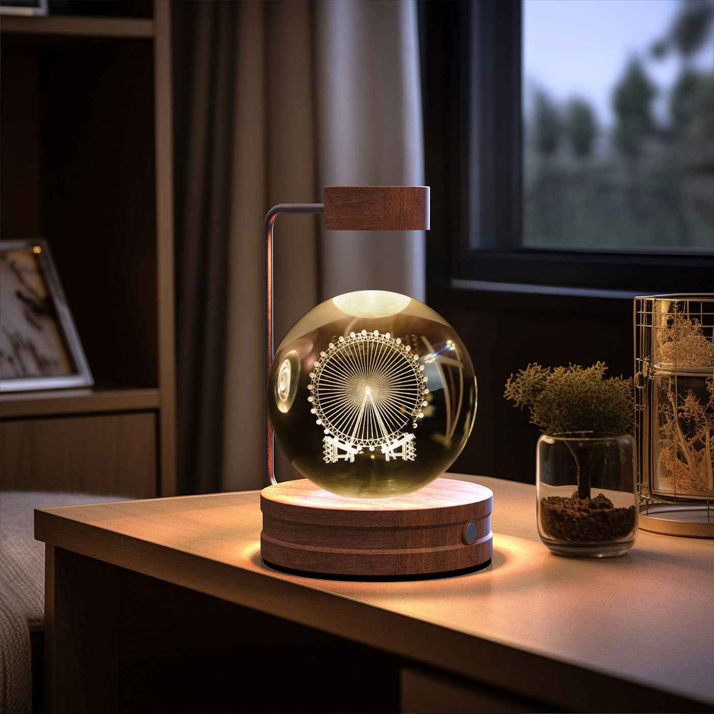 Crystal Ball Cosmic Dinosaur Night Light USB Powered Warm Bedside Lamp for Birthdays - Hafsa Luxury