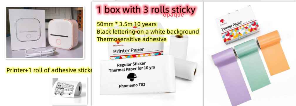 Portable Mini Thermal Label Printer Home Photo Printer Student Wrong Question Printer Bluetooth-compatible Mini Label Printer Price Tag - Hafsa Luxury