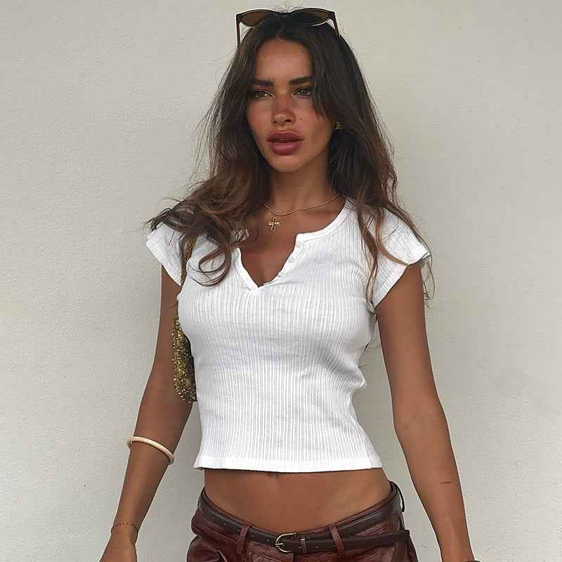 Women's Sleeveless T-shirt Top for a Waist-cinching and Figure-flattering Fit - Hafsa Luxury