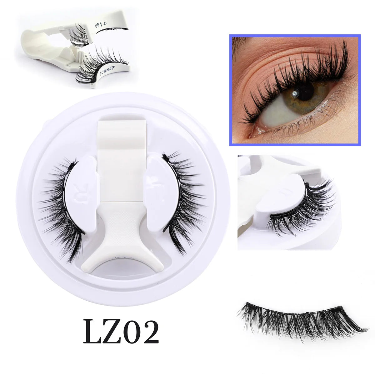 1 Pair New Magnetic Eyelashes Reusable No Glue Needed Natural Look 3D Lashes Soft Easy Apply Magnetic Lashes Kit for Eye Makeup