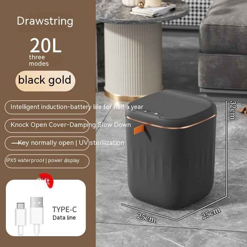 Smart Trash Can with Lid - Automatic Induction Bin for Bedroom, Living Room, and Kitchen Storage - Hafsa Luxury