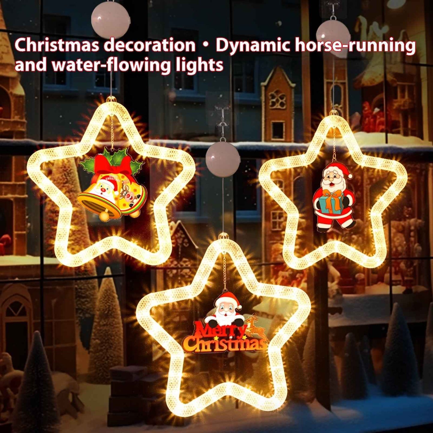 Christmas LED Star Decoration | Festive Pendant Lights for Window and Door Holiday Decor - Hafsa Luxury