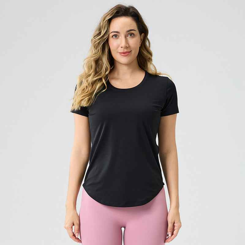 Womens Breathable Yoga Top - Bare-Look Short-Sleeve Design - Hafsa Luxury