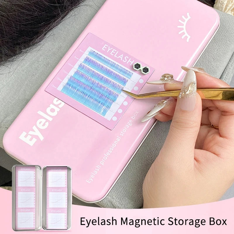 Women Magnetic Storage Box for Eyelash, False Eyelash Extension Storage Tool, Magnetic Eyelash Strips, Magnetic Headband