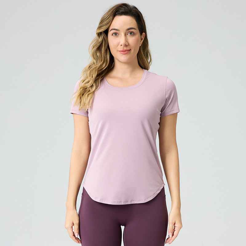 Womens Breathable Yoga Top - Bare-Look Short-Sleeve Design - Hafsa Luxury
