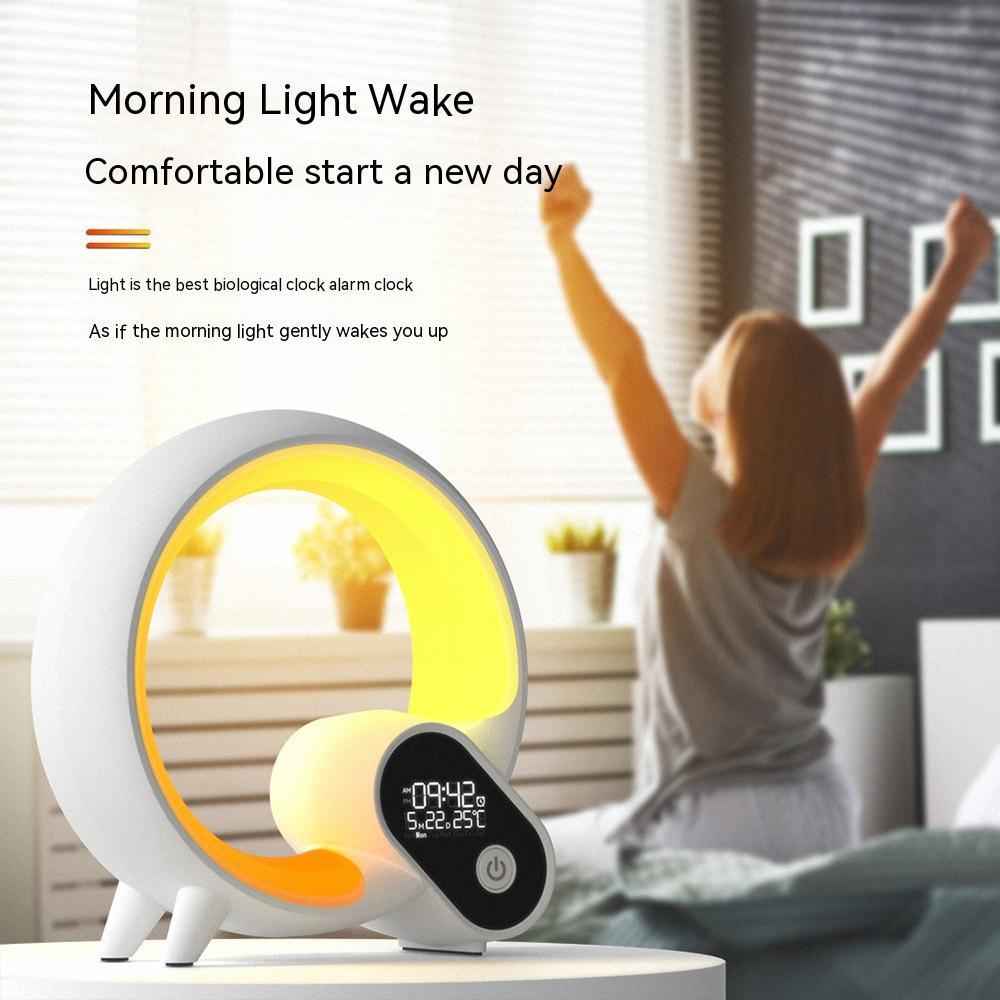 Creative Q Light Colorful Sunrise Alarm Clock with Bluetooth Audio and Intelligent Wake-up Display - Hafsa Luxury