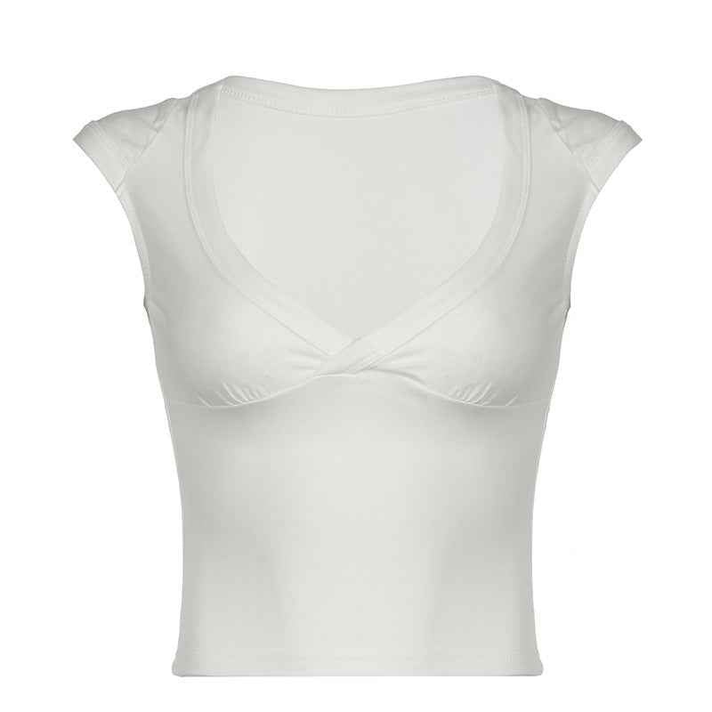 Women's Sleeveless T-shirt Top for a Waist-cinching and Figure-flattering Fit - Hafsa Luxury