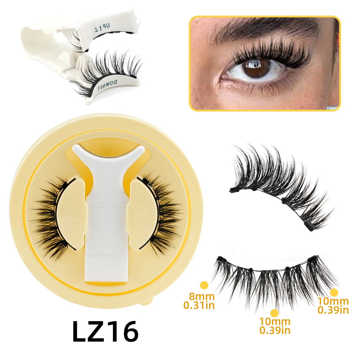 1 Pair New Magnetic Eyelashes Reusable No Glue Needed Natural Look 3D Lashes Soft Easy Apply Magnetic Lashes Kit for Eye Makeup