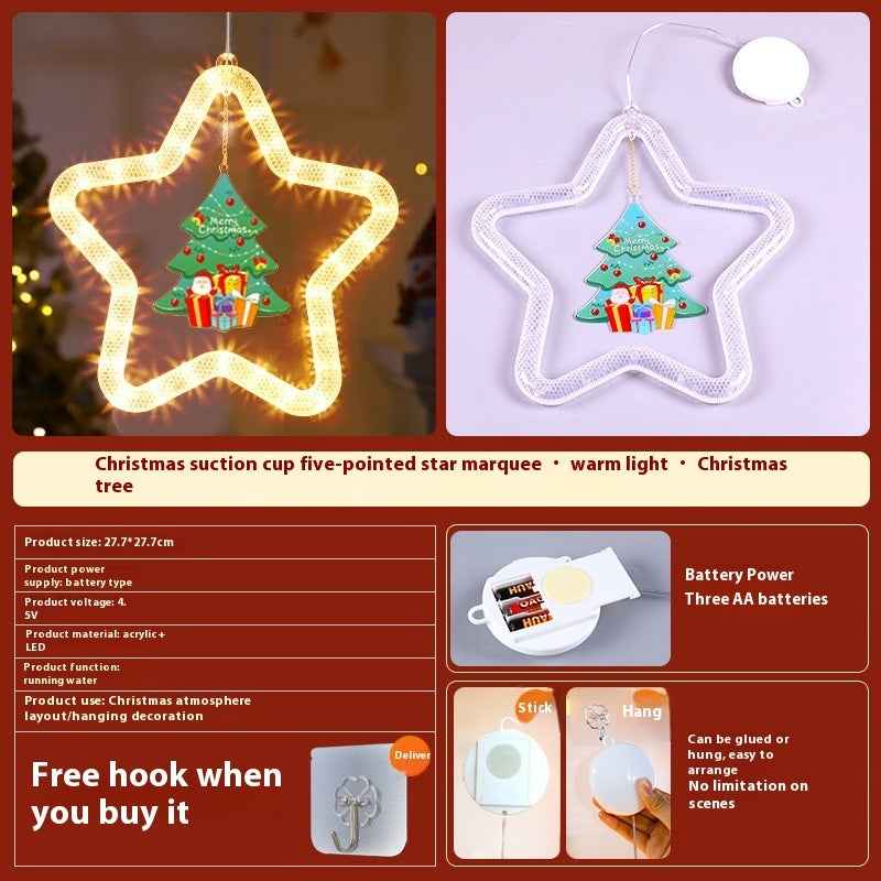Christmas LED Star Decoration | Festive Pendant Lights for Window and Door Holiday Decor - Hafsa Luxury