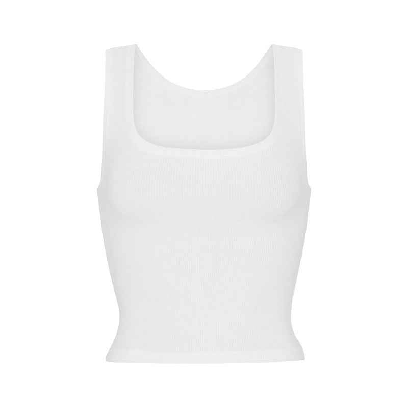 Athleisure Ribbed Knit Camisole With Stretch Straps - Hafsa Luxury