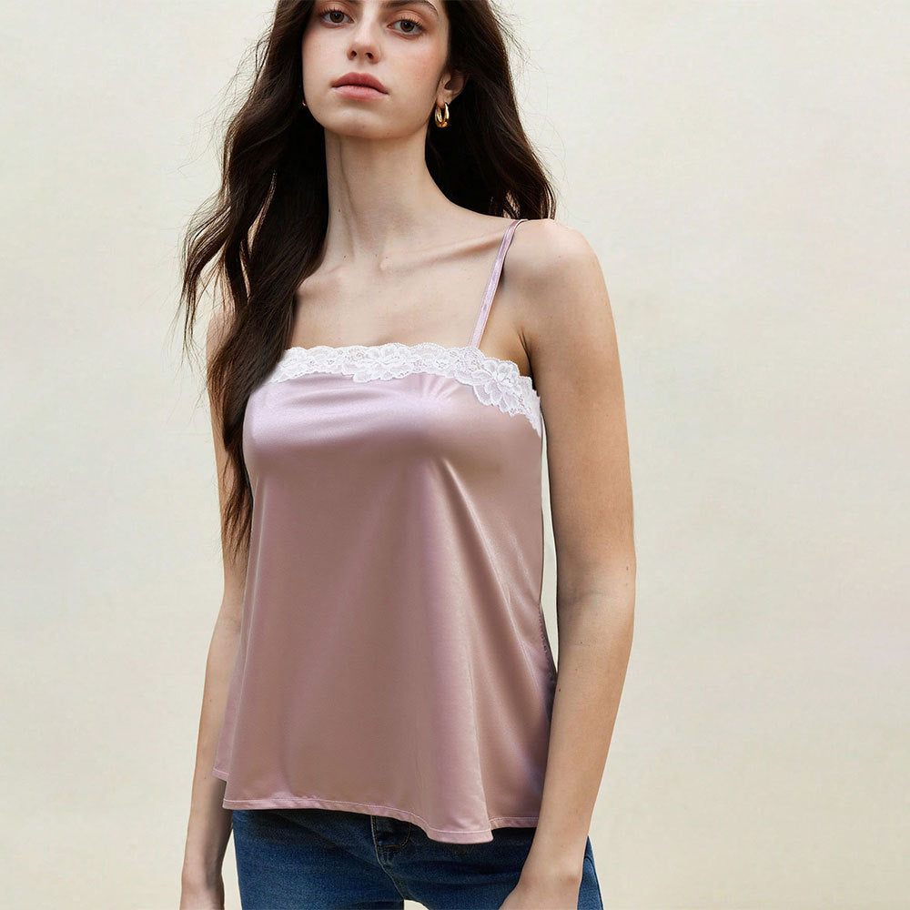 Lace-trimmed Strap Vest Close-fitting Inner Layer And A Boldly Individual Bandeau Design