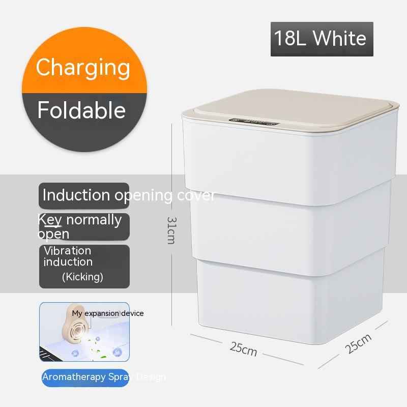Smart Trash Can with Lid - Automatic Induction Bin for Bedroom, Living Room, and Kitchen Storage - Hafsa Luxury