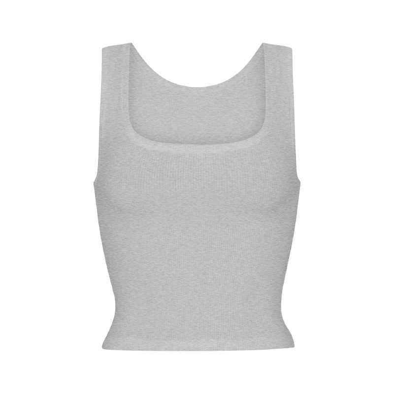 Athleisure Ribbed Knit Camisole With Stretch Straps - Hafsa Luxury