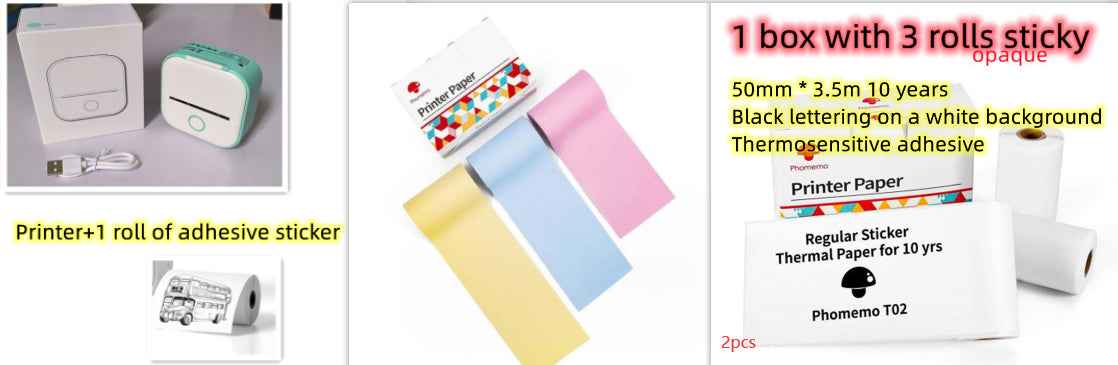 Portable Mini Thermal Label Printer Home Photo Printer Student Wrong Question Printer Bluetooth-compatible Mini Label Printer Price Tag - Hafsa Luxury