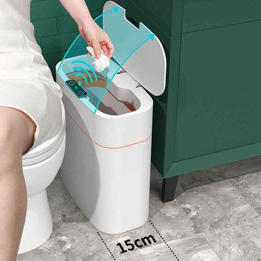 Smart Trash Can with Lid - Automatic Induction Bin for Bedroom, Living Room, and Kitchen Storage - Hafsa Luxury