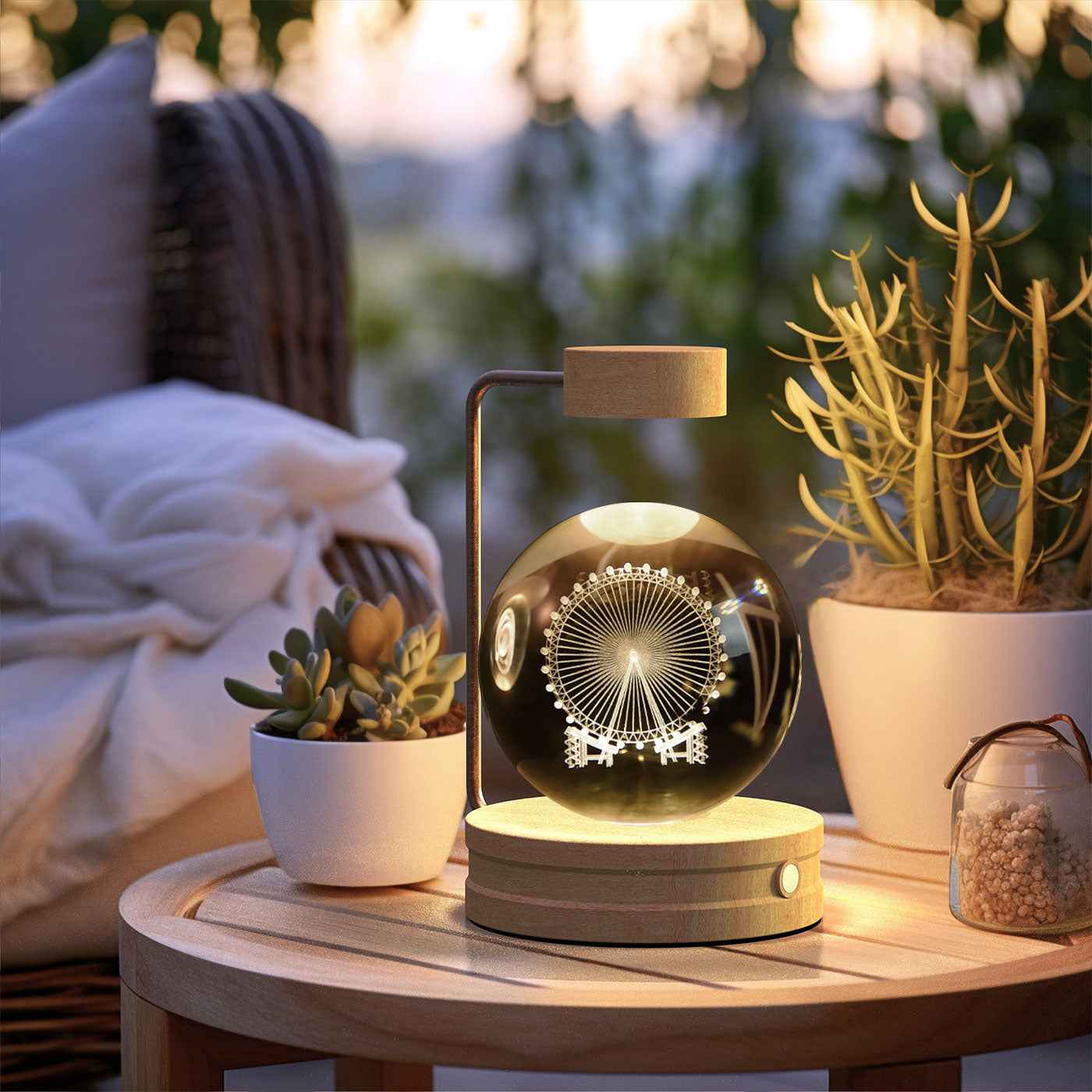 Crystal Ball Cosmic Dinosaur Night Light USB Powered Warm Bedside Lamp for Birthdays - Hafsa Luxury