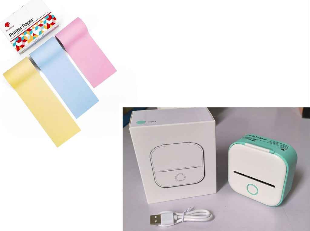 Portable Mini Thermal Label Printer Home Photo Printer Student Wrong Question Printer Bluetooth-compatible Mini Label Printer Price Tag - Hafsa Luxury