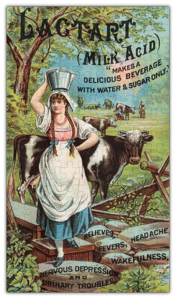 Milk Acid Vintage Poster Wooden Jigsaw Puzzle #6712