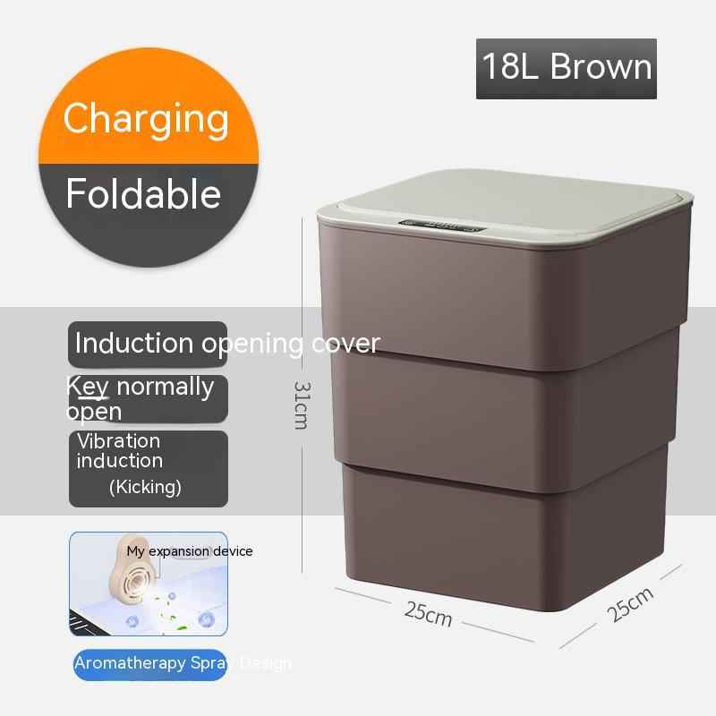 Smart Trash Can with Lid - Automatic Induction Bin for Bedroom, Living Room, and Kitchen Storage - Hafsa Luxury