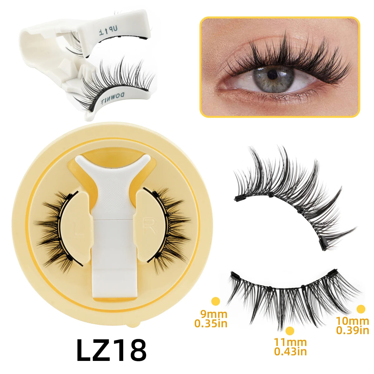 1 Pair New Magnetic Eyelashes Reusable No Glue Needed Natural Look 3D Lashes Soft Easy Apply Magnetic Lashes Kit for Eye Makeup