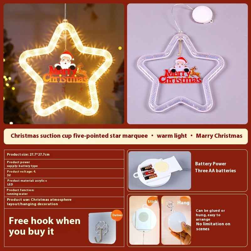 Christmas LED Star Decoration | Festive Pendant Lights for Window and Door Holiday Decor - Hafsa Luxury