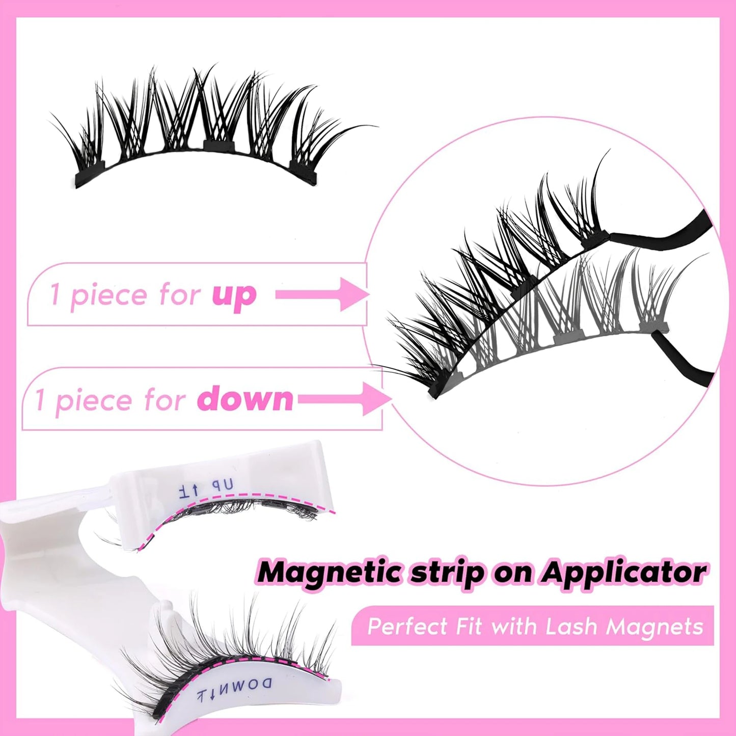 Magnetic Eyelash Kit - Reusable Glue-Free False Lashes with Applicator, Alcohol-Free Material, Professional Eye Makeup Tool
