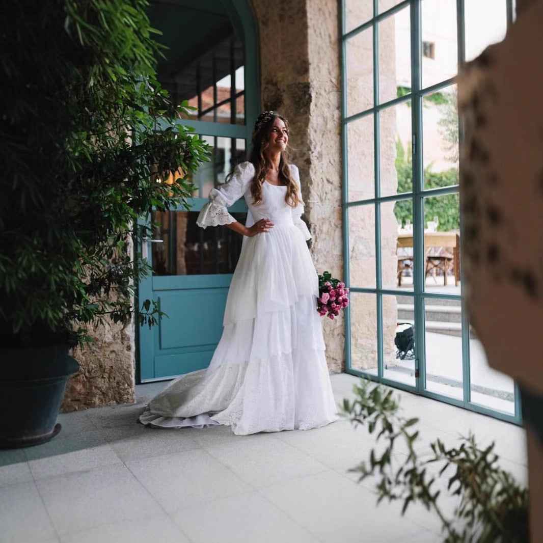 Wedding Lace Long Sleeve Dress - Elegant Bridal Gown for Your Special Day - Hafsa Luxury