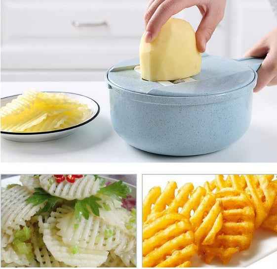 8 In 1 Mandoline Slicer Vegetable Slicer Potato Peeler Carrot Onion Grater With Strainer Vegetable Cutter Kitchen Accessories - Hafsa Luxury