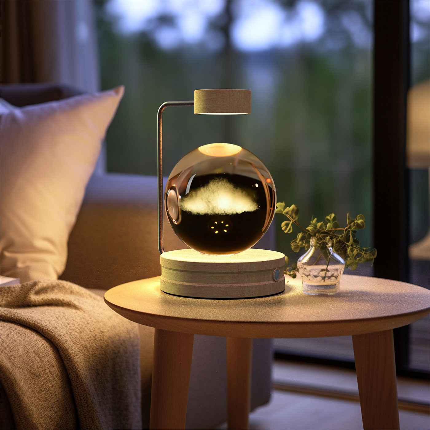 Crystal Ball Cosmic Dinosaur Night Light USB Powered Warm Bedside Lamp for Birthdays - Hafsa Luxury