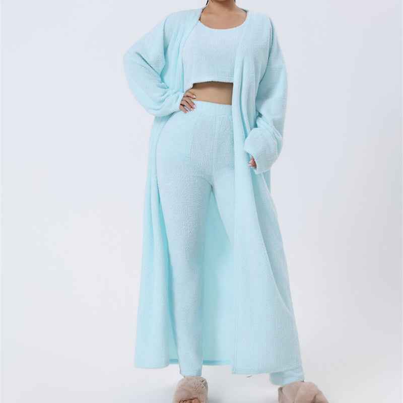 Cozy Pajama Set - 3 Piece Lounge Set for Women, Cute and Warm Matching Winter Dress - Hafsa Luxury