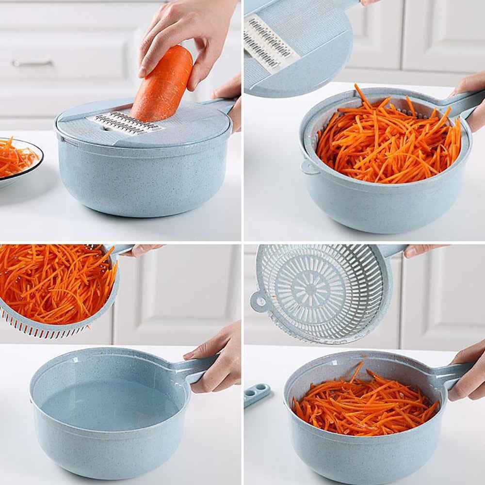 8 In 1 Mandoline Slicer Vegetable Slicer Potato Peeler Carrot Onion Grater With Strainer Vegetable Cutter Kitchen Accessories - Hafsa Luxury