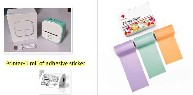 Portable Mini Thermal Label Printer Home Photo Printer Student Wrong Question Printer Bluetooth-compatible Mini Label Printer Price Tag - Hafsa Luxury