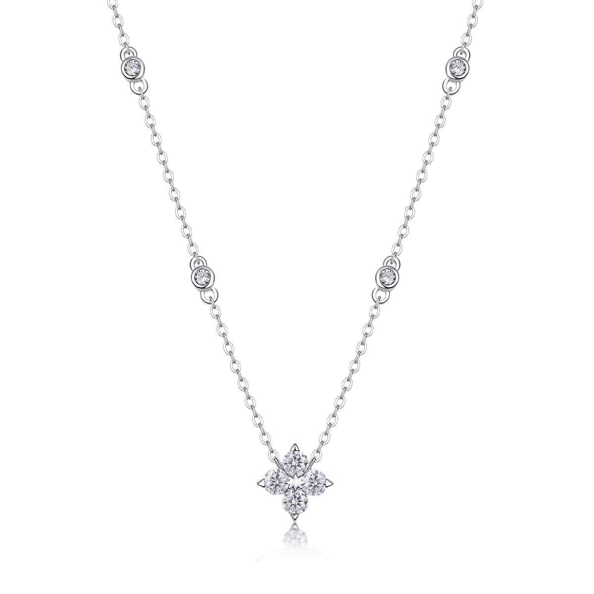 Radiant Star Luxury Diamond Pendant Set with Moissanite in S925 Sterling Silver and Platinum Plating - Hafsa Luxury